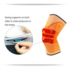 Enhanced Version Silicone Spring Support Knee Pads Knitted High Elastic Breathable Anti-Slip Protective Gear, Size:, M (Blue And Black), L (Blue And Black), XL (Blue And Black), M (Orange And Red), L (Orange And Red), XL (Orange And Red)               ...
