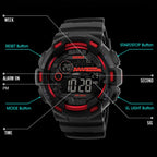 SKMEI 1243 Men Sports Watch Outdoor Waterproof Digital Watch, Red, Black, Golden