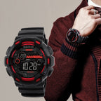 SKMEI 1243 Men Sports Watch Outdoor Waterproof Digital Watch, Red, Black, Golden