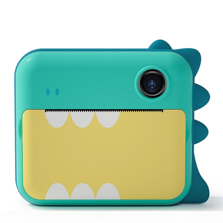 P1 No Card Children Instant Camera 1200W Front And Rear Dual-Lens Mini Print Photographic Digital Camera Toy(Green Dinosaur), Green Dinosaur No Card, Pink Cat No Card, Pink Cat 16GB, Green Dinosaur 16GB, Green Dinosaur 32GB, Pink Cat 32GB