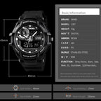 SKMEI 1357 Mens Multifunctional Sports Digital Watch Student Waterproof Watch, Red, Blue, Black