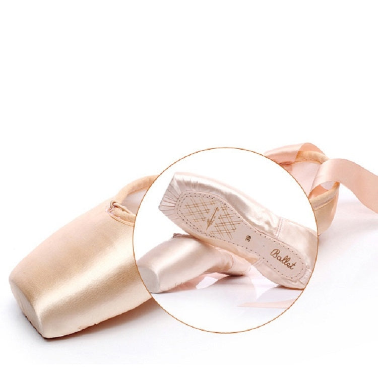Ballet Lace Pointe Shoes Professional Flat Dance Shoes, 31, 32, 33, 34, 35, 36, 37, 38