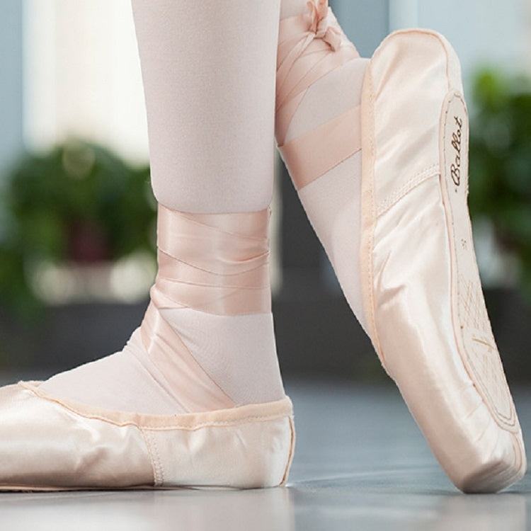 Ballet Lace Pointe Shoes Professional Flat Dance Shoes, 31, 32, 33, 34, 35, 36, 37, 38