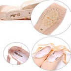 Ballet Lace Pointe Shoes Professional Flat Dance Shoes, 39, 40, 41, 42, 43, 44