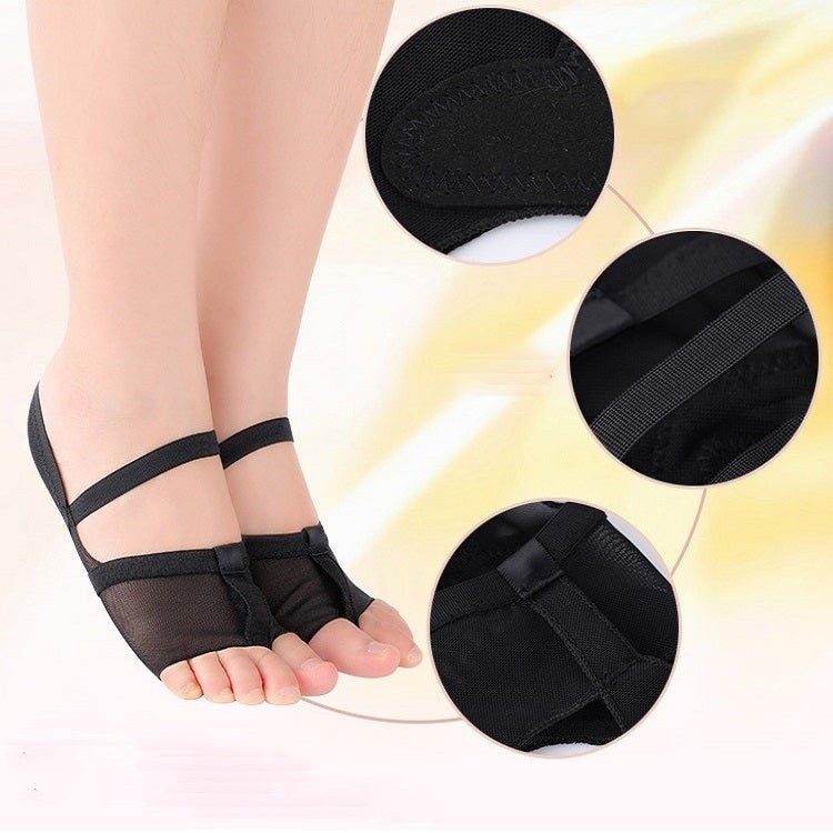 Dance Practice Shoes Soft-Soled Socks Gymnastics Foot Cover Semi-Truncated Foot Cover, S (34-35), M (36-37), L (38-39), XL (40-41)