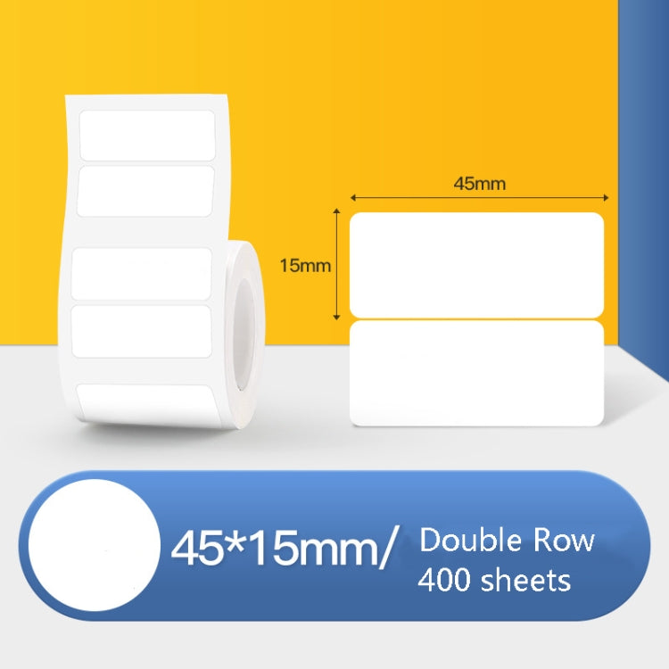 Thermal Label Paper Self-Adhesive Paper Fixed Asset Food Clothing Tag Price Tag for NIIMBOT B11 / B3S, Size: 45x15mm 400 Sheets, 30x20mm 320 Sheets, 30x30mm 230 Sheets, 30x40mm 180 Sheets, 40x20mm 320 Sheets, 40x30mm 230 Sheets, 40x80mm 95 Sheets      ...
