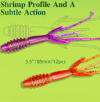 12 in 1 Salted Shrimp Type Fishy Lure Soft Bait Soft, 88mm/2.2g (12pcs/bag)