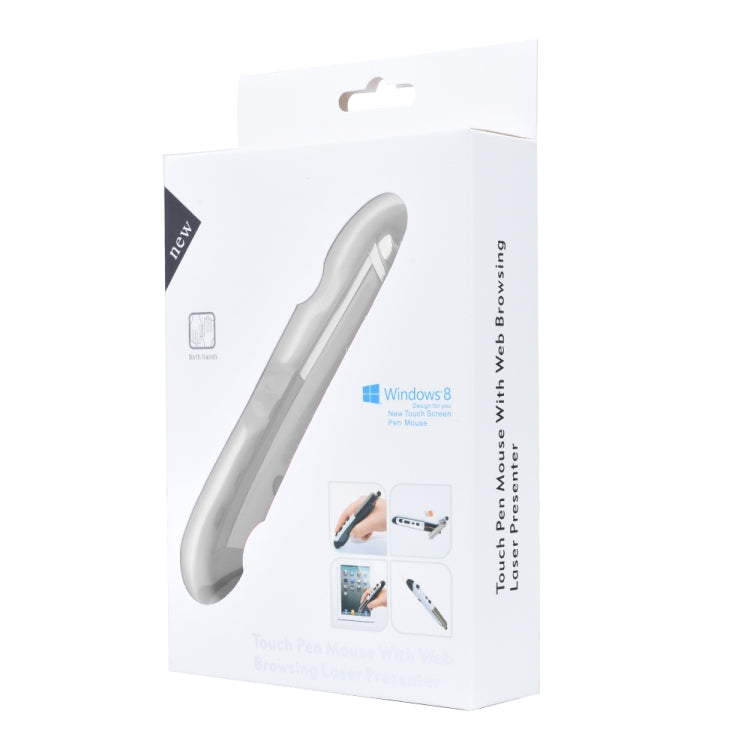 PR-08 1600DPI 6 Keys 2.4G Wireless Electronic Whiteboard Pen Multi-Function Pen Mouse PPT Flip Pen, White, Red, Blue, Black, Silver Gray