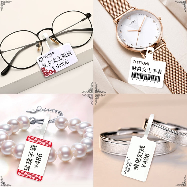2 PCS Jewelry Tag Price Label Thermal Adhesive Label Paper for NIIMBOT B11 / B3S, 02F 100 Sheets, 02F Festive Red 100 Sheets