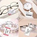 2 PCS Jewelry Tag Price Label Thermal Adhesive Label Paper for NIIMBOT B11 / B3S, 02F 100 Sheets, 02F Festive Red 100 Sheets