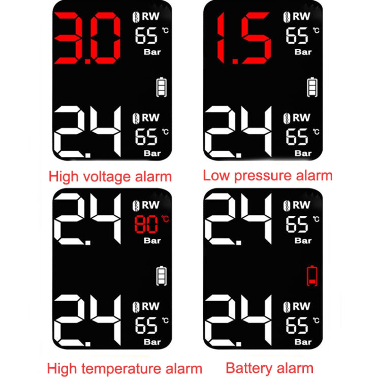 M9 Motorcycle Tire Pressure Monitor Solar Wireless External High-Precision Monitoring Waterproof Detector，Random Style Delivery, M9