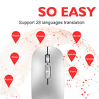 M103 1600DPI 5 Keys 2.4G Wireless Mouse Charging Ai Intelligent Voice Office Mouse, Support 28 Languages, White, Black, Silver, Rose Gold, Gray
