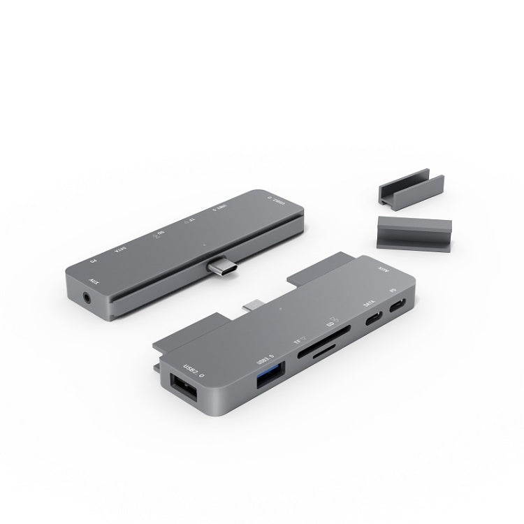 300A 7 in 1 USB3.0x1 + HDMIx1 + PD Portx1 + Type-Cx1 + SD/TF + 3.5mm Portx1 Multifunctional Extension HUB Adapter for iPad Pro