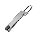 WC7367 8 in 1 87W Type-C to PD+USB3.0/USB2.0+SD+TF+HDMI+RJ45+Type-c Docking Station HUB, WC7367