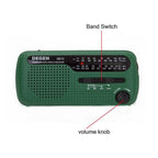 DE13 Hand-Cranked Power Full Band Solar Charging Emergency Outdoor Radio