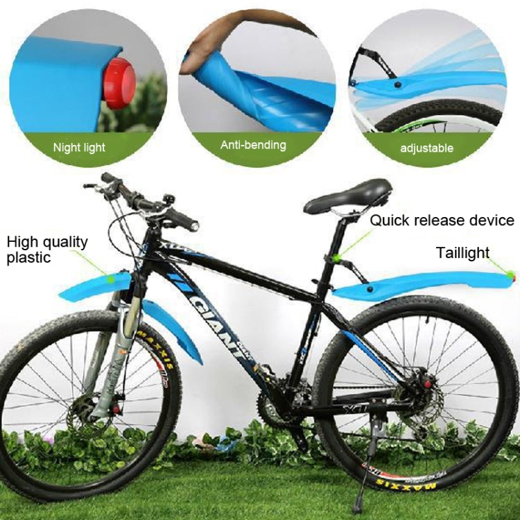 Bicycle Fender With LED Taillights Mountain Bike Fender Quick Release 26 Inch Riding Accessories