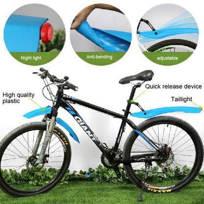 Bicycle Fender With LED Taillights Mountain Bike Fender Quick Release 26 Inch Riding Accessories
