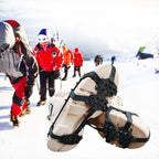 Outdoor 24-Tooth Reinforced Crampons Non-Slip Shoe Covers Snow Claws Winter Hiking Shoes Spikes Chain, Size:  L  (40-45), M (32-39), L  (40-45)