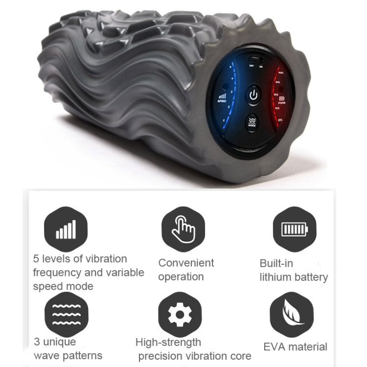 Three-zone Vibration Electric Muscle Relaxation Roller Vibration Massage Yoga Column Foam Roller,, CN Plug ( Gray), CN Plug( Orange), USB Model(Space Gray), USB Model (Orange)