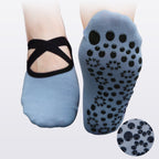 One Pair Ladies Cross Strap Version Edging Backless Yoga Socks Non-slip Boat Socks, One Size
