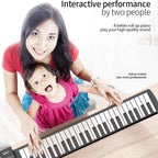 PN61S 61-key Hand-Rolled Foldable Piano Thickened Portable Beginner Keyboard, 61-key