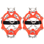 13 Teeth Outdoor Stainless Steel Mountaineering Climbing Crampons Trekking Non-Slip Shoe Covers, Size:, 13 Teeth M（Orange）