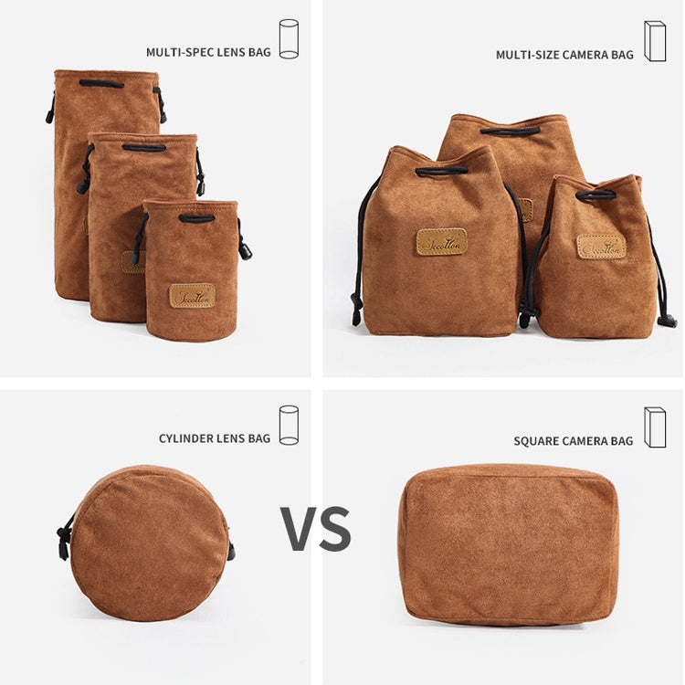 S.C.COTTON Liner Shockproof Digital Protection Portable SLR Lens Bag Micro Single Camera Bag, Square Khaki L, Square Blue L, Square Gray L, Square Brown L, Square Black L, Square Khaki M, Square Blue M, Square Gray M, Square Brown M, Square Black M    ...