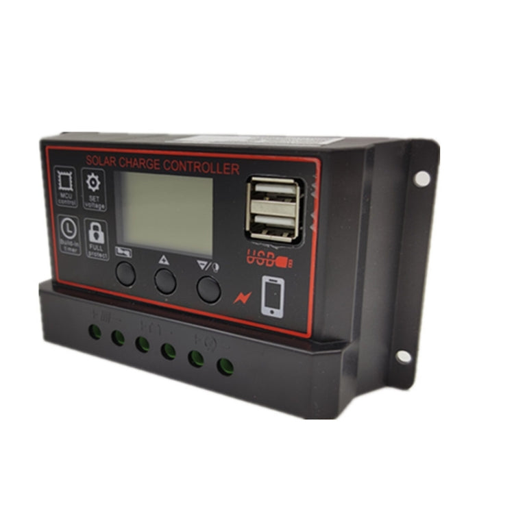 12V24V Simple Solar Controller Light Time Control Solar Charge And Discharge Controller With USB, 10A, 20A, 30A
