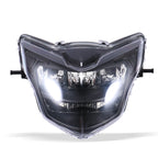 Motorcycle LDE Retro Headlights LED Far Near Beam Lights For Yamaha LC135 V2-V6, Transparent Glass, Smoked Glass