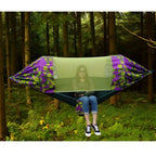 Outdoor Camping Mosquito-Proof Shade Hammock Parachute Cloth Printed Mosquito Net Hammock, Size: 270x140cm, 270x140cm Maple, 275x145cm Blue