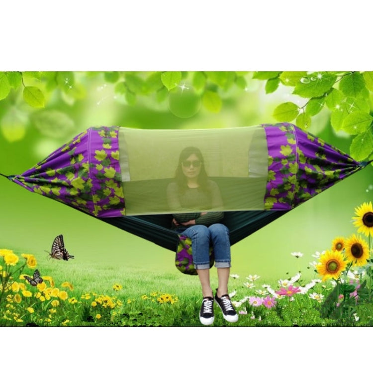 Outdoor Camping Mosquito-Proof Shade Hammock Parachute Cloth Printed Mosquito Net Hammock, Size: 270x140cm, 270x140cm Maple, 275x145cm Blue