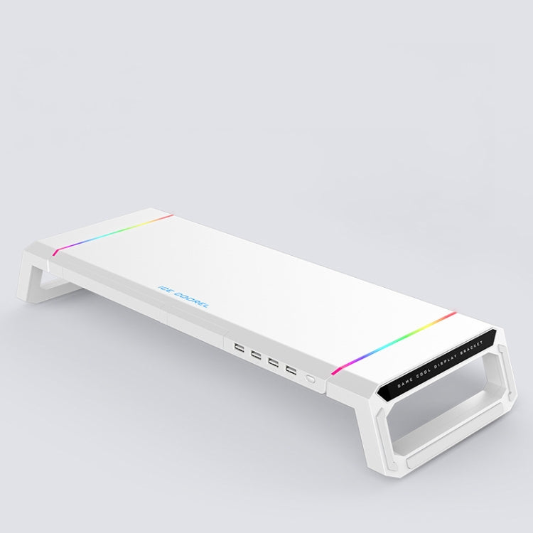 ICE COOREL T1 Monitor Increased Rack Foldable Laptop Stand With RGB Lighting & 4xUSB Expansion Interface