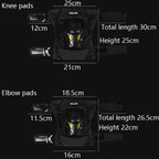 SULAITE Motorcycle Protector Rider Wind Warmth Protective Gear Riding Equipment, Black Knee Pads, Black Elbow Pads, Black Knee Pad+Elbow Pad
