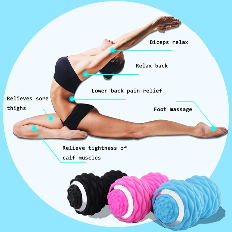 Massage Fitness Electric Silicone Massage Ball Muscle Relaxation Fascia Ball Peanut Shape Yoga Ball, Blue, Black, Rose Red