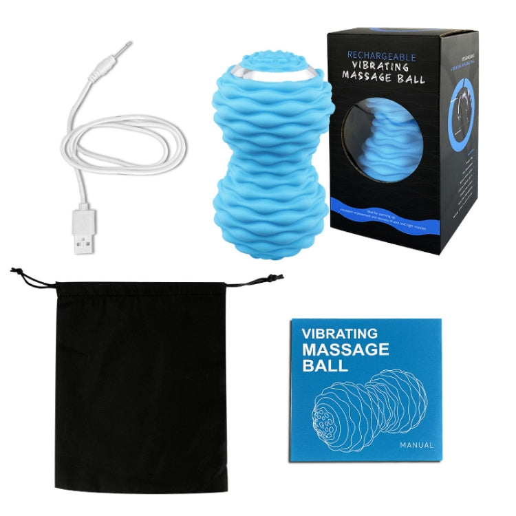Massage Fitness Electric Silicone Massage Ball Muscle Relaxation Fascia Ball Peanut Shape Yoga Ball, Blue, Black, Rose Red