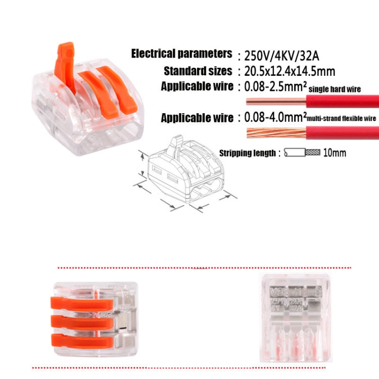 10 PCS VSE-413W Plastic Terminal Home Wiring Terminal Wire Connector, VSE-413W