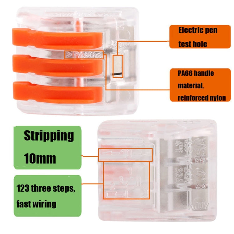 10 PCS VSE-413W Plastic Terminal Home Wiring Terminal Wire Connector, VSE-413W