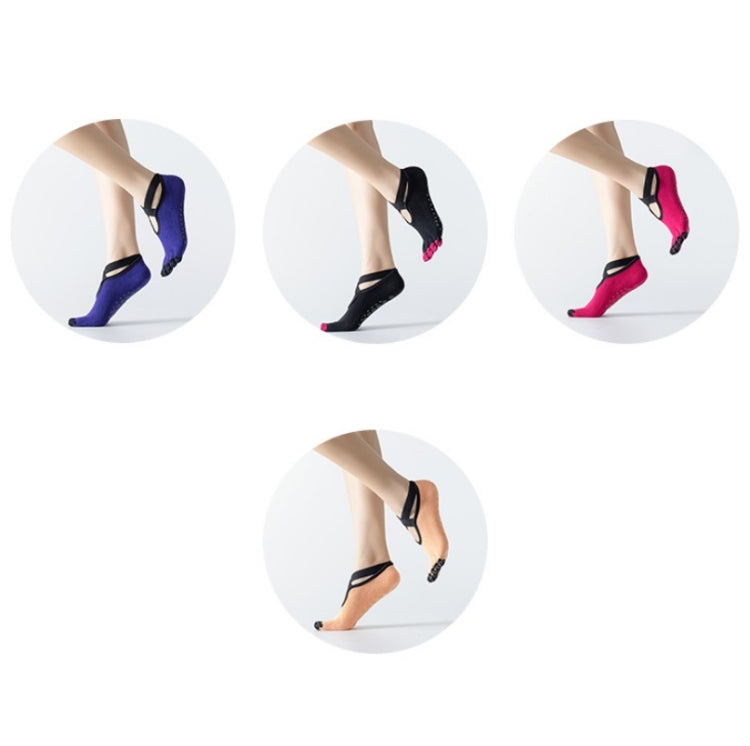 Professional Yoga Socks Non-Slip Five-Finger Split Toe Strap Ballet Dance Cotton Socks, One Size