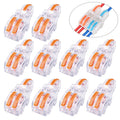 10 PCS Multi-Function Branch Wire Butt Copper Wire Quick Connection Terminal, F12 Orange Handle One in Two Out