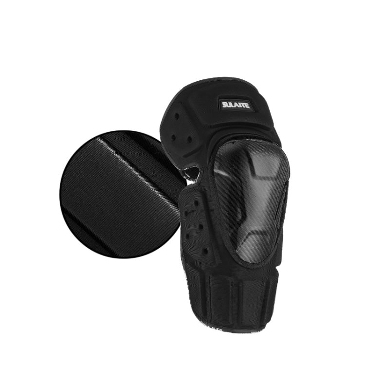 SULAITE Off-Road Motorcycle Windproof Warmth Drop-Proof Breathable Carbon Fiber Protective Gear, Knee Pads+Elbow Pads, Knee Pads