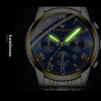 FNGEEN 4006 Men Automatic Mechanical Watch Waterproof Quartz Watch, Gold Blue Surface, Gold Black Surface, Gold White Surface, White Steel White Surface, White Steel Black Surface, White Steel Blue Surface, Black Steel Black Surface                    ...