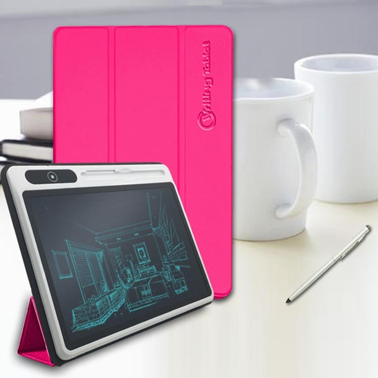 10.1 Inch LCD Handwriting Board Light Energy Electronic Drawing Board Hand-Painted Board Smart Small Blackboard Writing Board, Black  With Leather Case), Rose Red With Leather Case