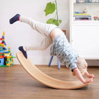 Children Educational Sense Integration Training Seesaw Sports Game Wooden Balance Board Yoga Practice Bending Board, Wood Color, Natural Beech