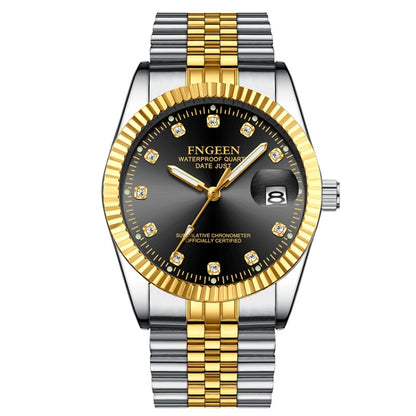 FNGEEN 7008 Men Fashion Diamond Dial Watch Couple Watch, Full Gold Gold Surface, Full Gold Black Surface, Full Gold White Surface, Golden Surface, Gold Black Sueface, Golden White Surface, Brown Leather Full Gold Surface                                ...