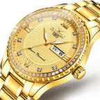 FNGEEN S888 Men Local Non Mechanical Solid Belt Watch Luminous Quartz Watch, Full Gold Gold Surface, Full Gold Black Surface, Full Gold White Surface, Gold And Gold Surface, Gold And White Surface, 【Solid Belt】Medium gold-black surface