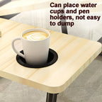 Bed Four-Speed Lifting Table Folding Laptop Desk  Adjustable Dormitory Lazy Table with Cup Holder, 55x32x25cm