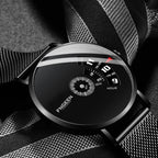 FNGEEN S230 Men Non-Pointer Quartz Watch, Black Steel Black Surface, White Steel Black Surface, White Steel White Surface, Black Mash Black Steel Black, White Mash White Steel White Surface, White Mash White Steel Black Surface