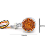 1pair Motorcycle Universal Retro LED Turn Signal Light, Universal Black Shell, Universal Electroplating Shell