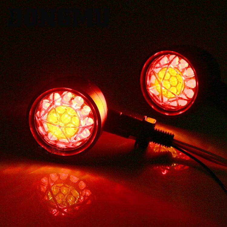 1pair Motorcycle Universal Retro LED Turn Signal Light, Universal Black Shell, Universal Electroplating Shell