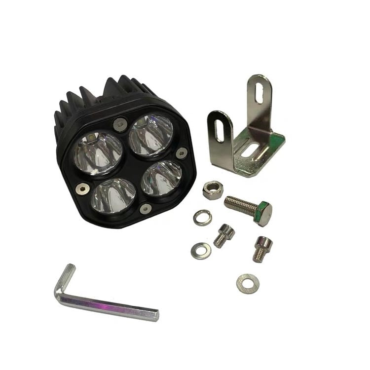 40W Yellow Light Motorcycle LED Spotlight Headlight Car Front Bumper Light Off-Road Vehicle Modified Roof Light, Yellow Light